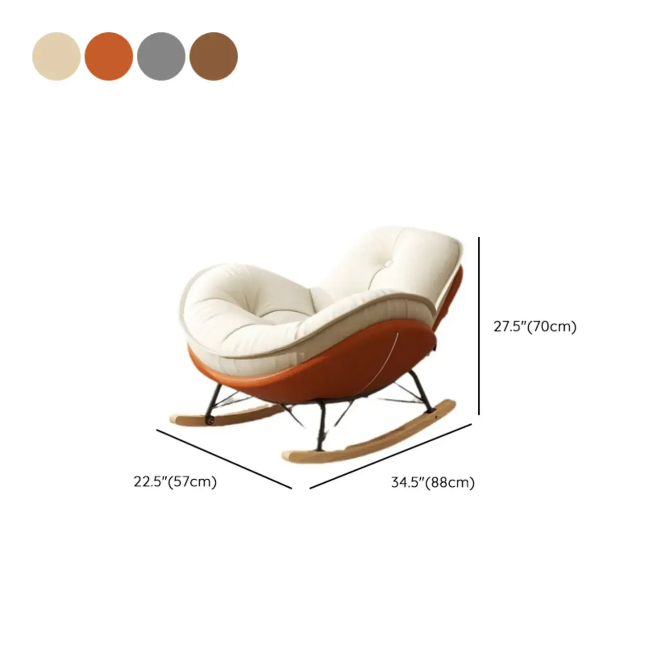 Upholstered Flared Arm Rocking Chair with Optional Ottoman