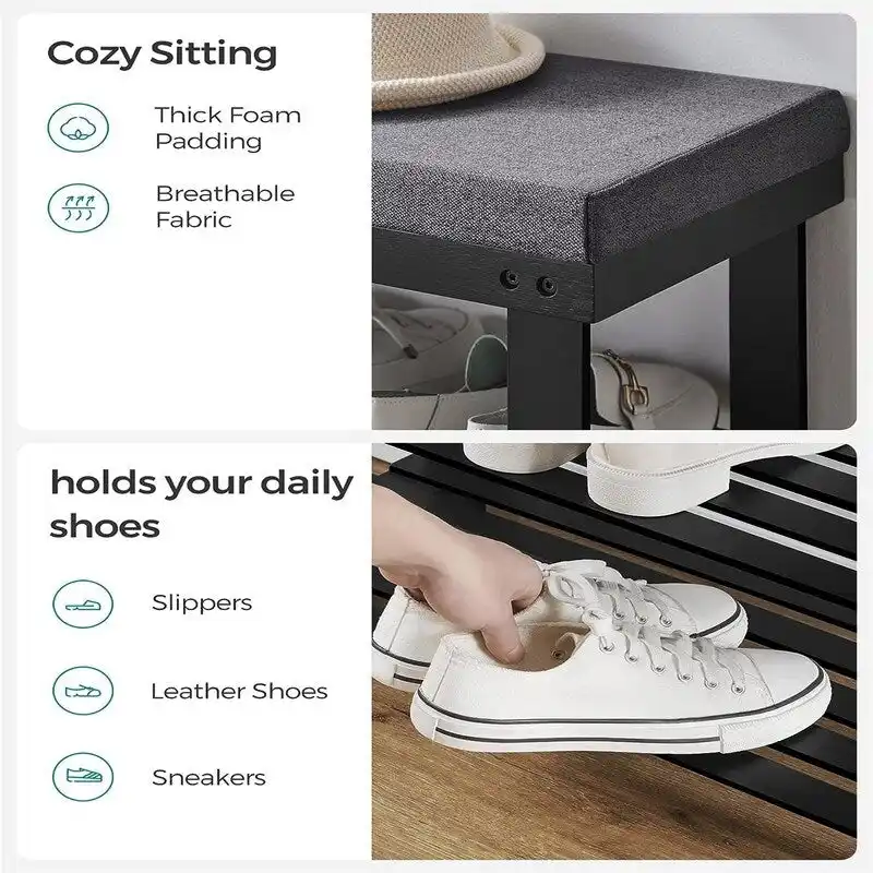 3-Tier Shoe Rack - 11.4D x 28W x 19.3H