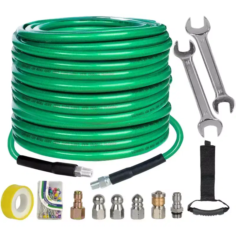 Sewer Jetter Kit Pressure Washer Hose Green