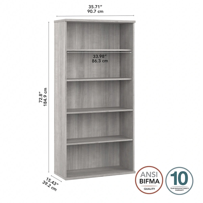 Hybrid Tall 5 Shelf Bookcase by Bush Business Furniture