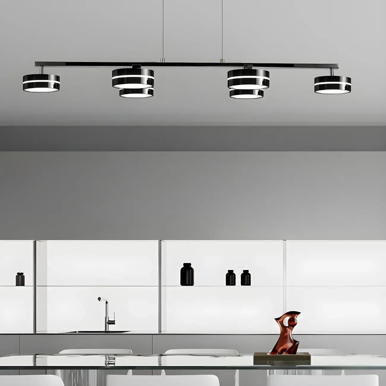 Modern Remote Dimming LED Island Pendant for Kitchen