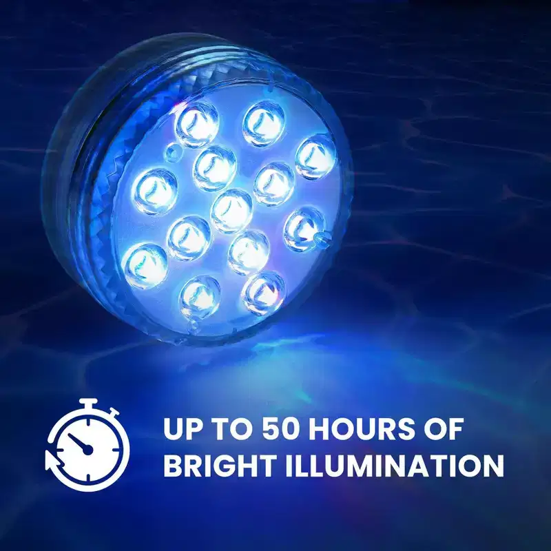 HOM LED Submersible Lights - Remote Control Battery Pool/Pond/Party RGB Puck Lights Waterproof with Magnetic/Suction Cup Surface Mount (4pk)