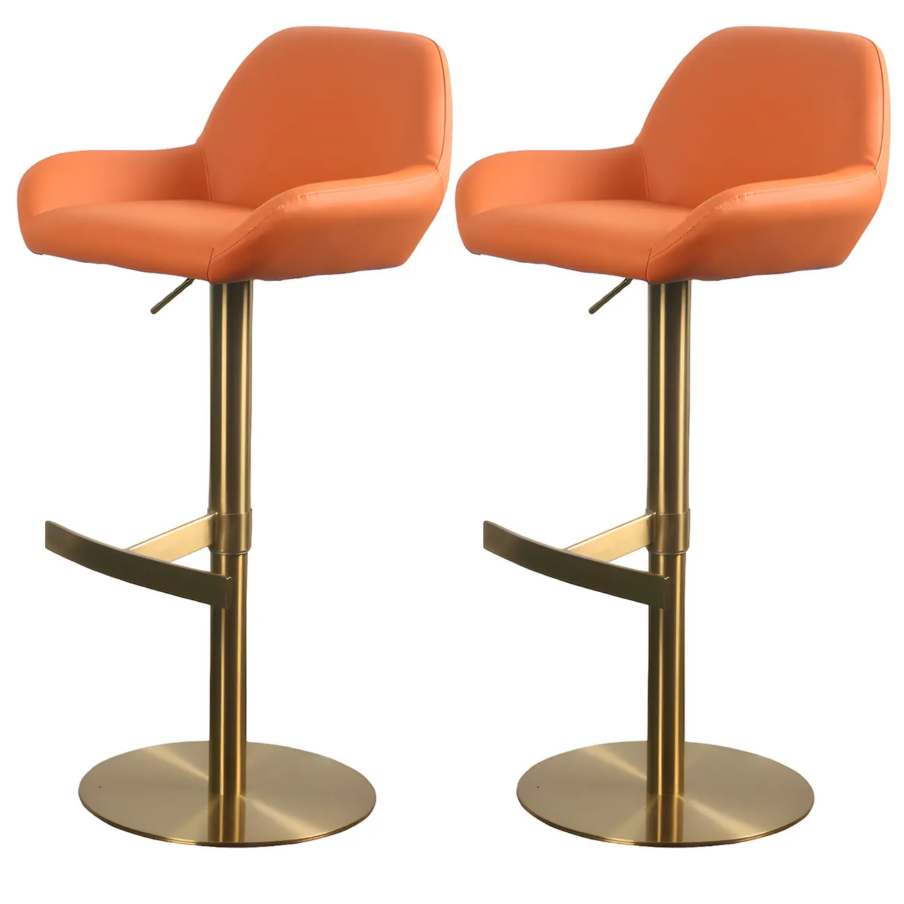 Glossy Metal Bucket Swivel Adjustable Bar Stools