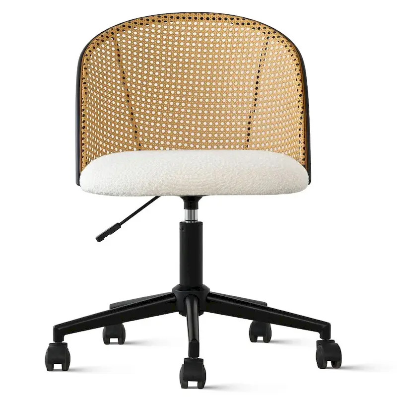Boucle Rattan Task Chair