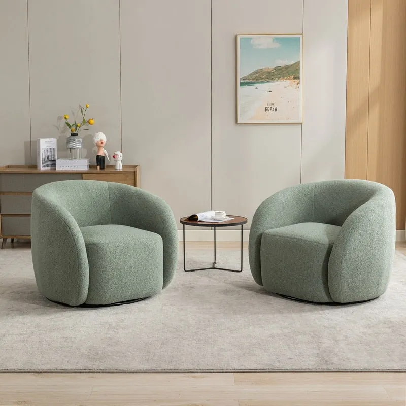 SEYNAR Modern Glam Upholstered 360 Degree Swivel Accent Armchair Set of 2
