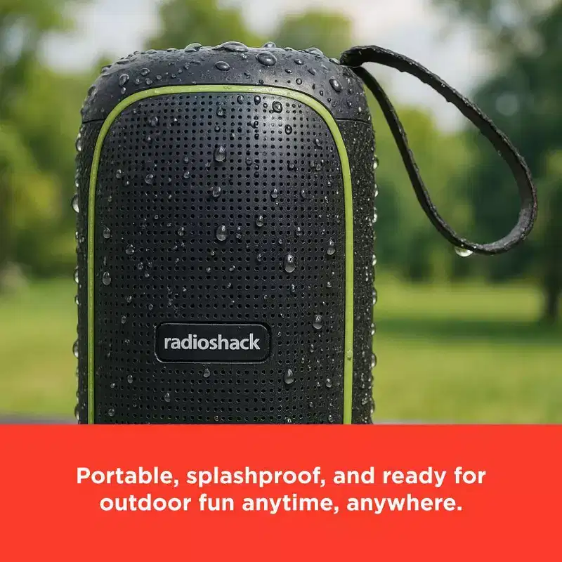 RadioShack Portable Bluetooth Speaker 30W IPX5 Gray Green With RGB Lights With TWS For Pairing 4000mAh