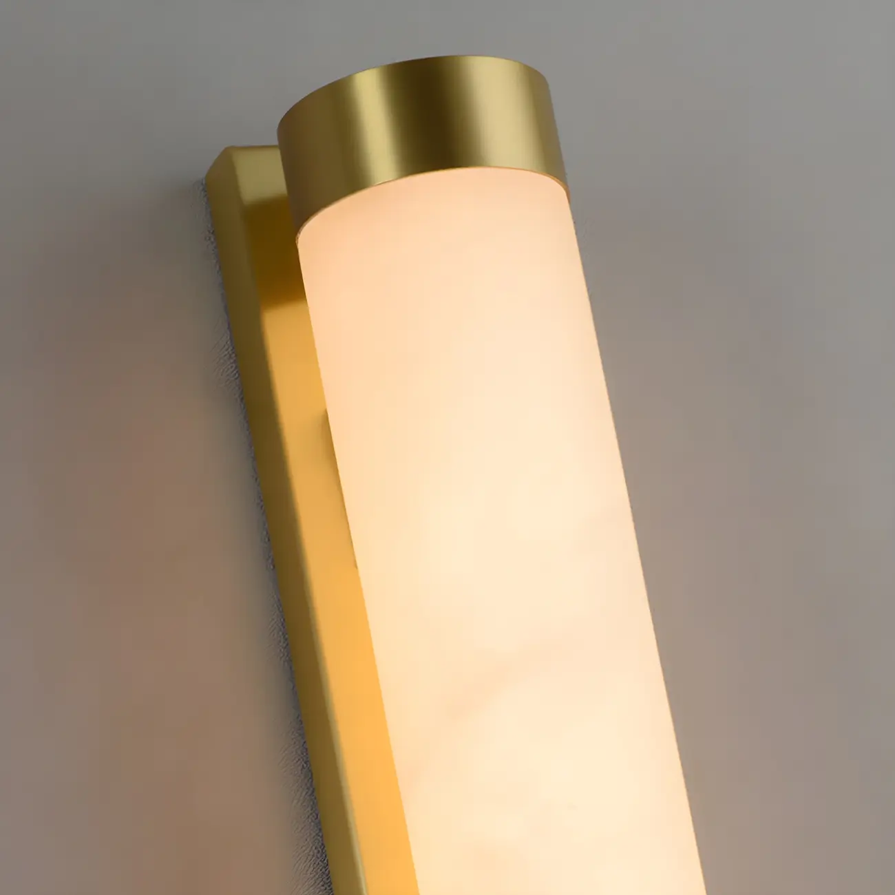 Modern Cylinder Stone Gold LED Wall Sconce