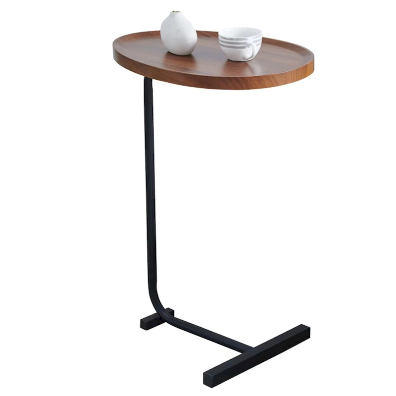Brown C-shaped Side Table