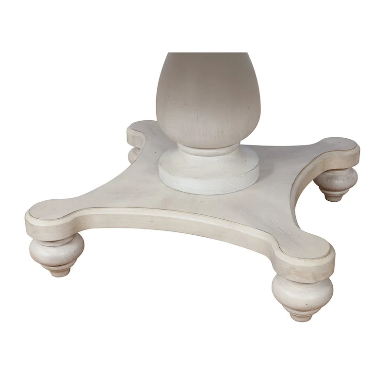 Roundhill Furniture Arch Weathered Oak Dining Set: Round Table, Four Chairs