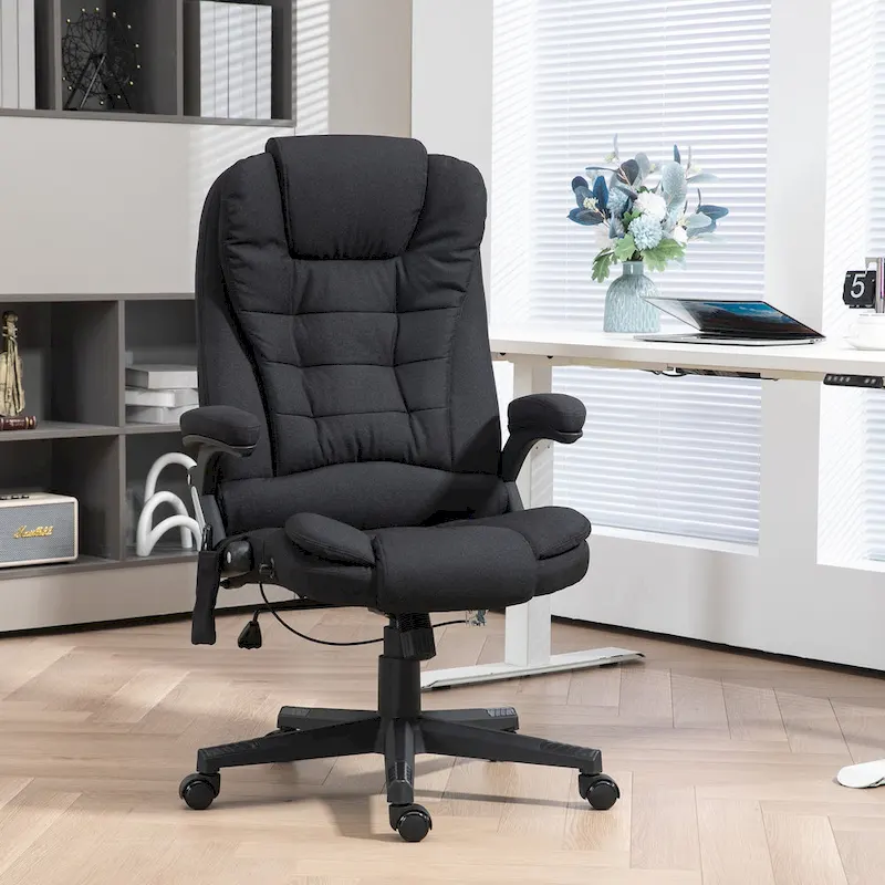 High Back Office Chair with 6-Point Massage and Heat - Reclining