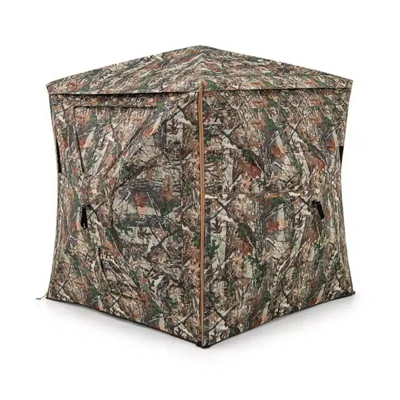 NAYSAYE 5-in-1 Detachable Hunting Blind for 2-3 People with 360 See-Through Skylight, Portable Pop-Up Structure, Brown, 58*58*65