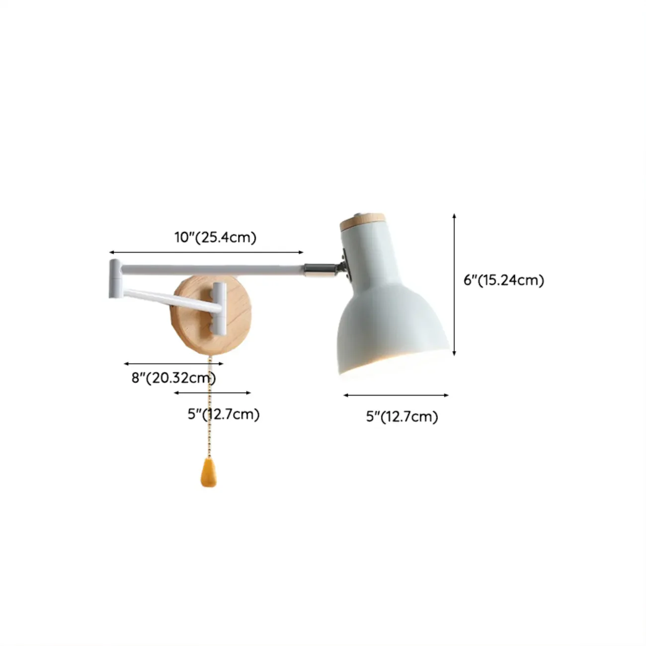 Modern White Adjustable Swing Arm Wall Light