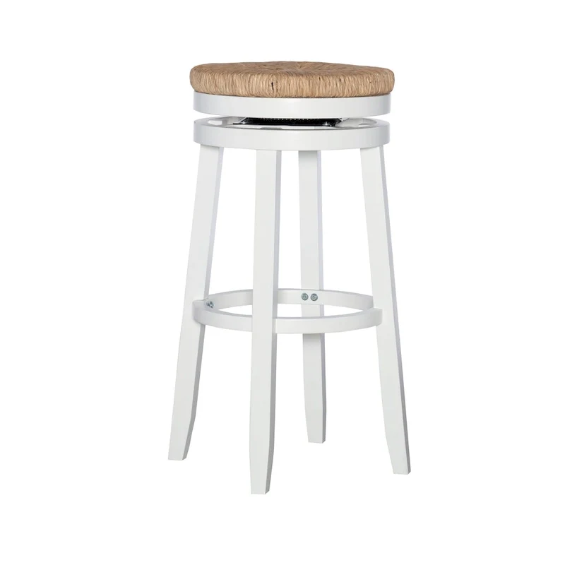 Maya Backless 31-Inch 360-Degree Swivel Bar Stool with Seagrass Seat