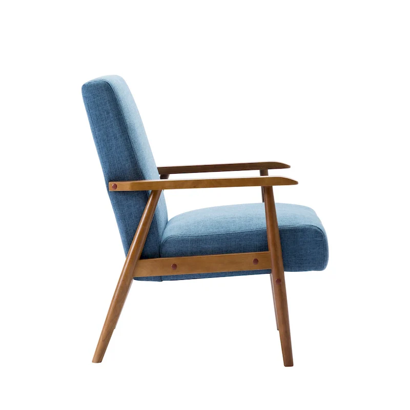 Gelso Fabric Accent Chair with Rubberwood Legs