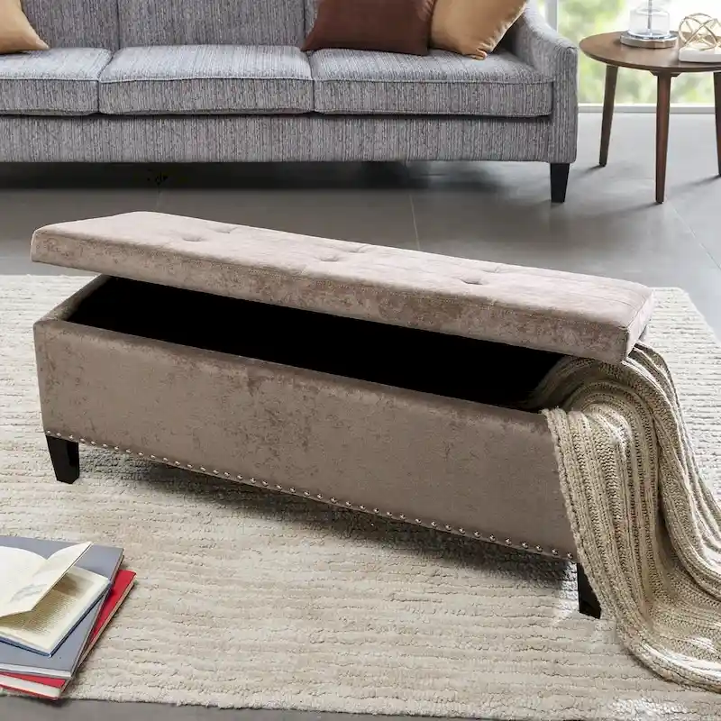 Madison Park Shandra II Tufted Top Soft Close Storage Bench