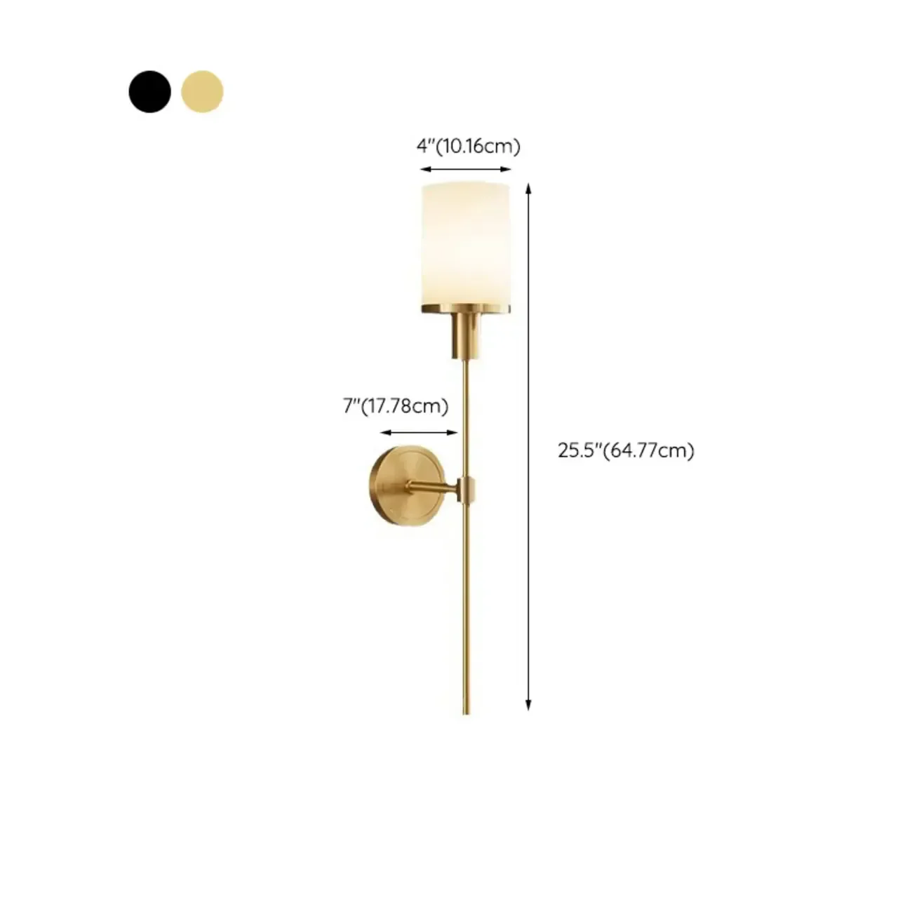 Modern Black Wall light with Sintered Stone Shade