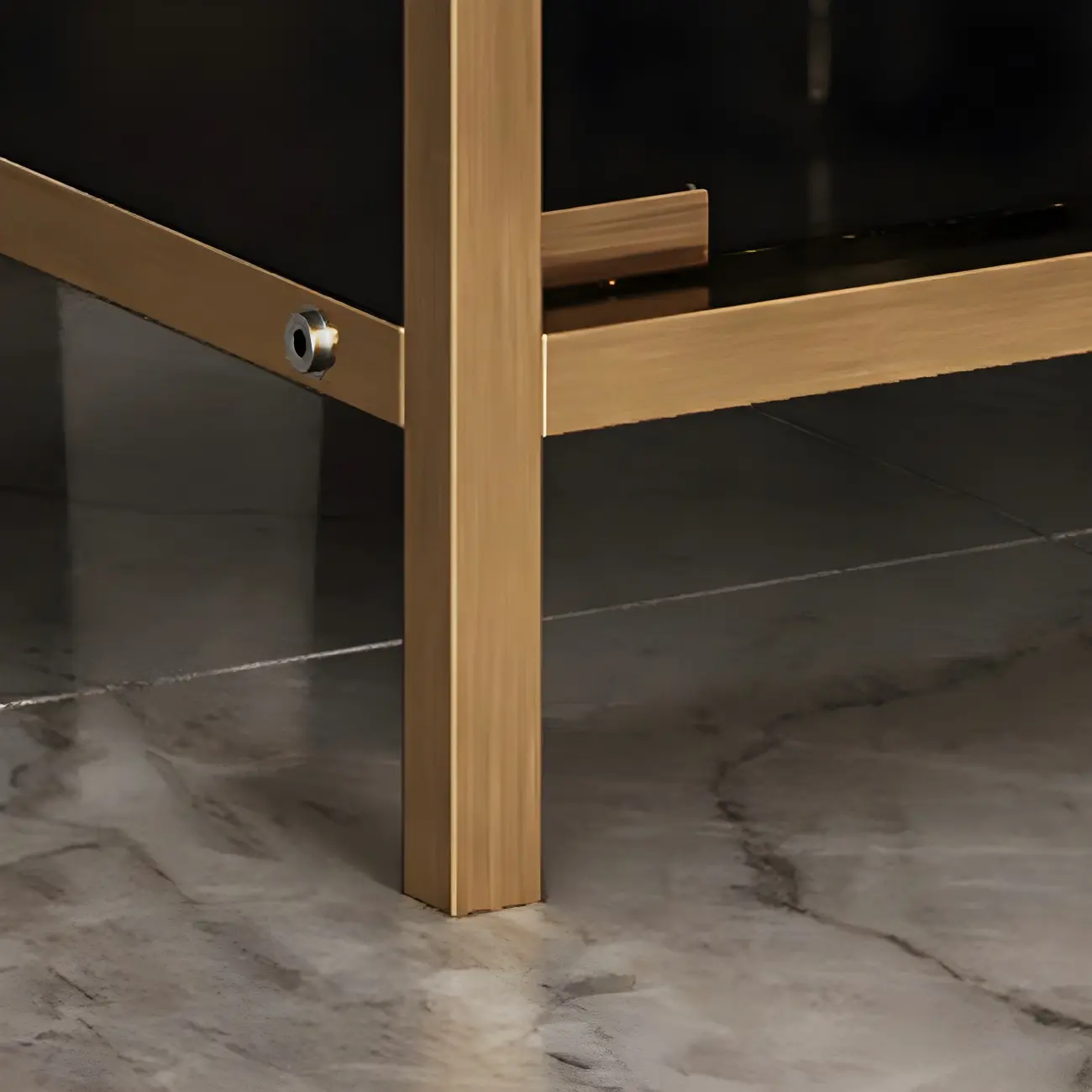 Modern Gold Glass Shelf Display Standard Curio Cabinet