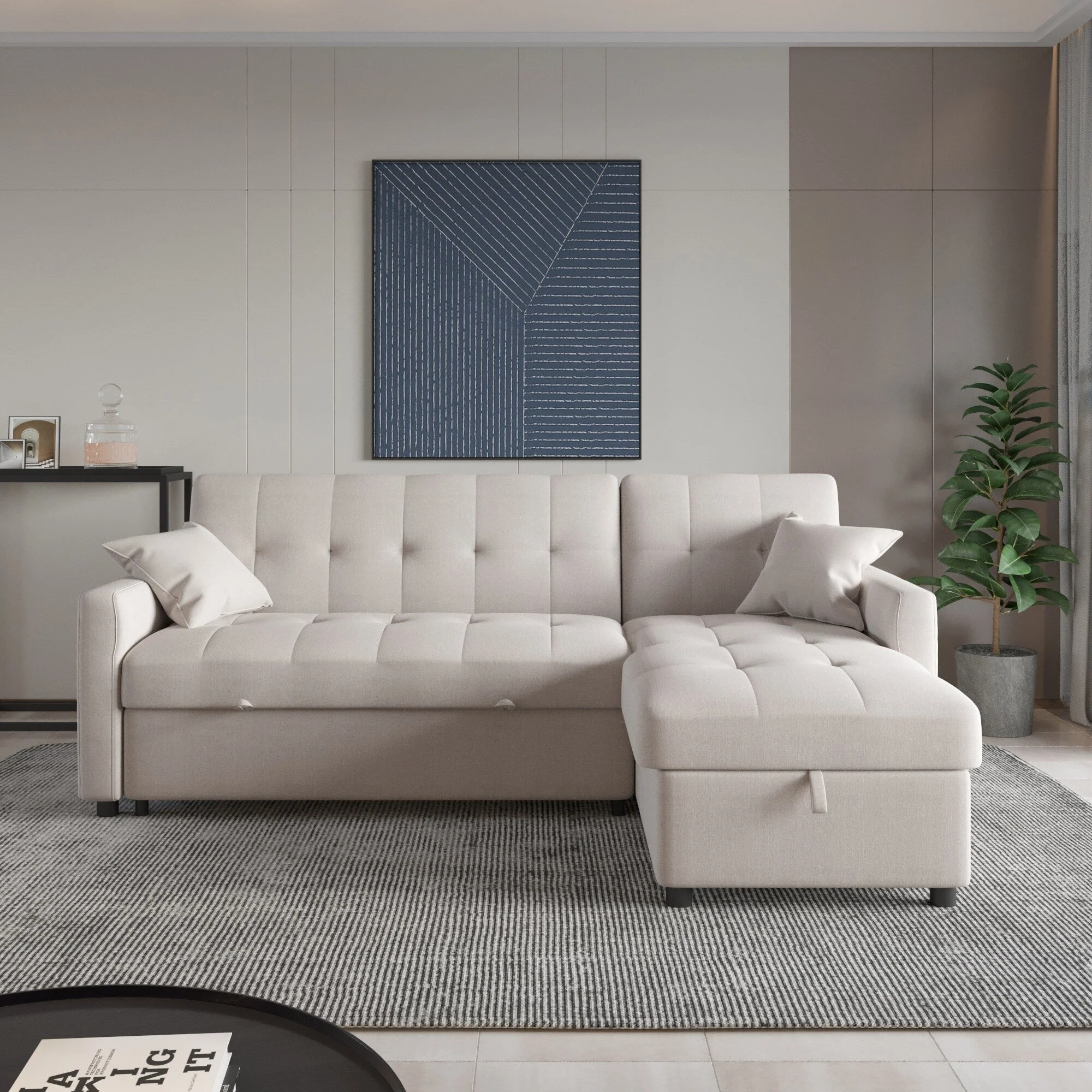 82'' Wide Reversible Sleeper Sofa & Chaise