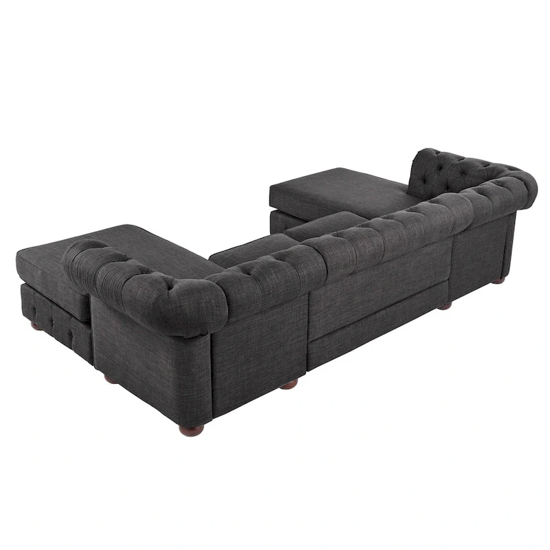Knightsbridge Tufted Scroll Arm Chesterfield 4-Seat Sofa and Chaise Lounges by iNSPIRE Q Artisan