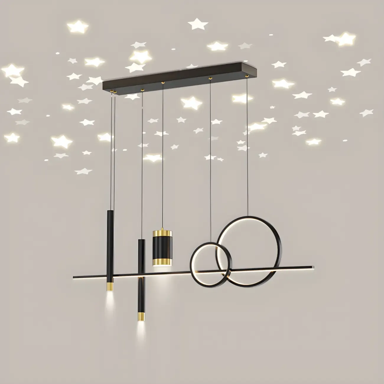 Trendy Modern Metal Cylinder Multi-Light Pendant