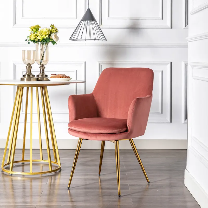 Porthos Home Gemma Velvet and Goldtone Metal Accent Chair