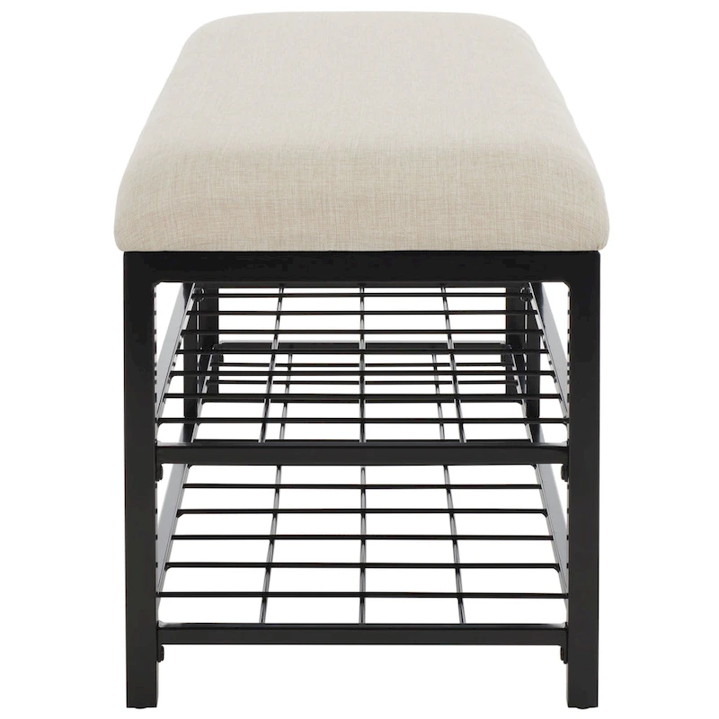 SAFAVIEH Yael Open Shelf Bench with Cushion - 42  W x 15  D x 18  H - 42Wx15Dx18H