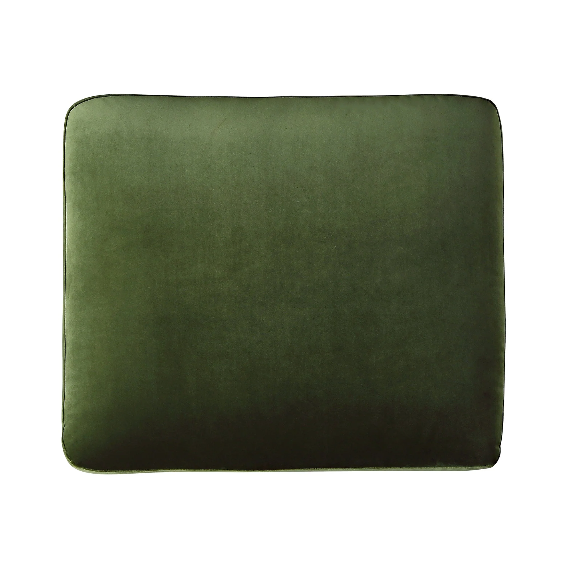 Traditional English Footstool - Fern Green Velvet, Washed Wood Legs, Padded Seat, 31.5