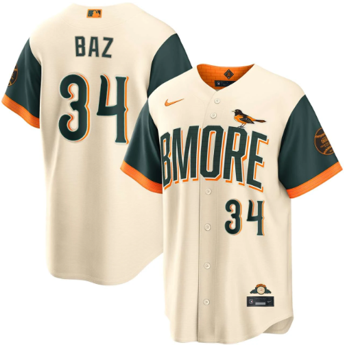 Shane Baz Baltimore Orioles Cream 2026 City Connect Jersey