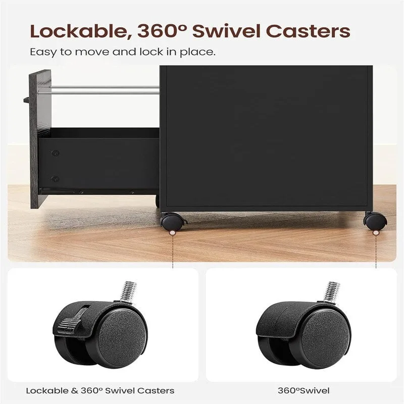 Mobile Filing Cabinet with Wheels