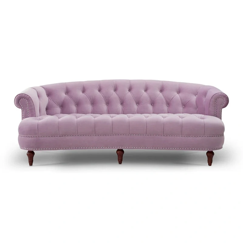 La Rosa 84 Mid-Century Modern Velvet Upholstered Chesterfield Tufted Sofa