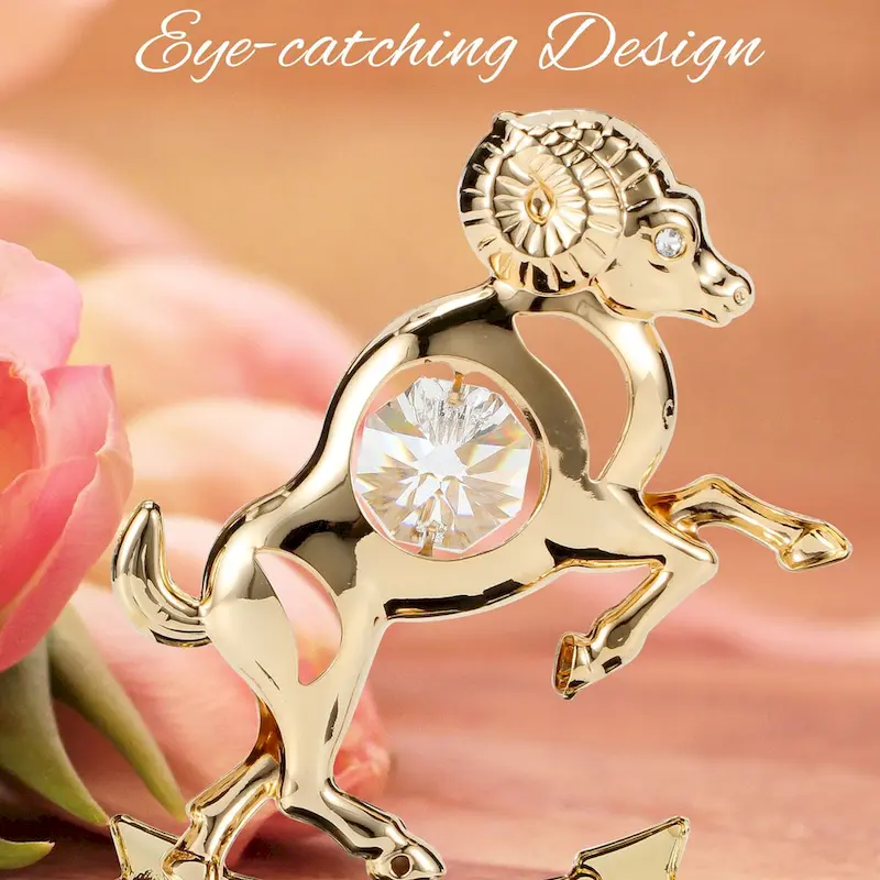 Matashi 24K Gold Plated Zodiac Astrological Sign Aries Figurine