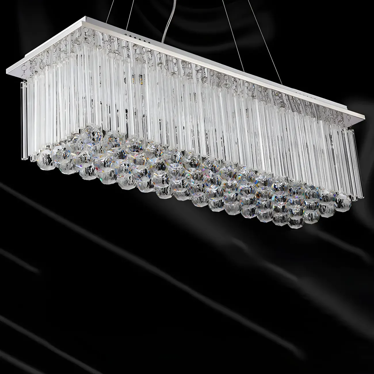 Luxurious Crystal LED Rectangular Pendant Light
