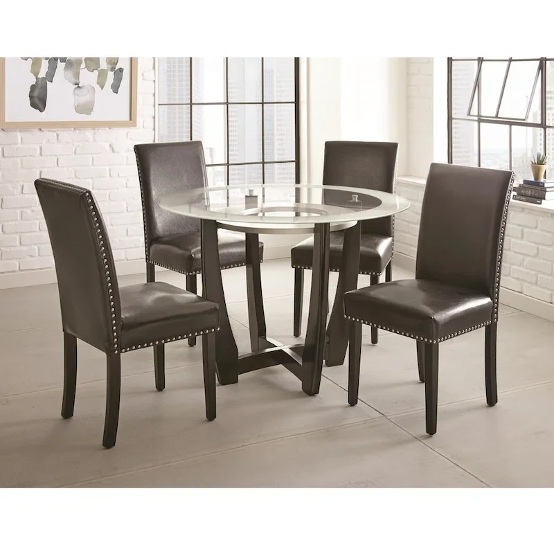 Steve Silver Vashon Tempered Glass Top 5-Piece Dining Set