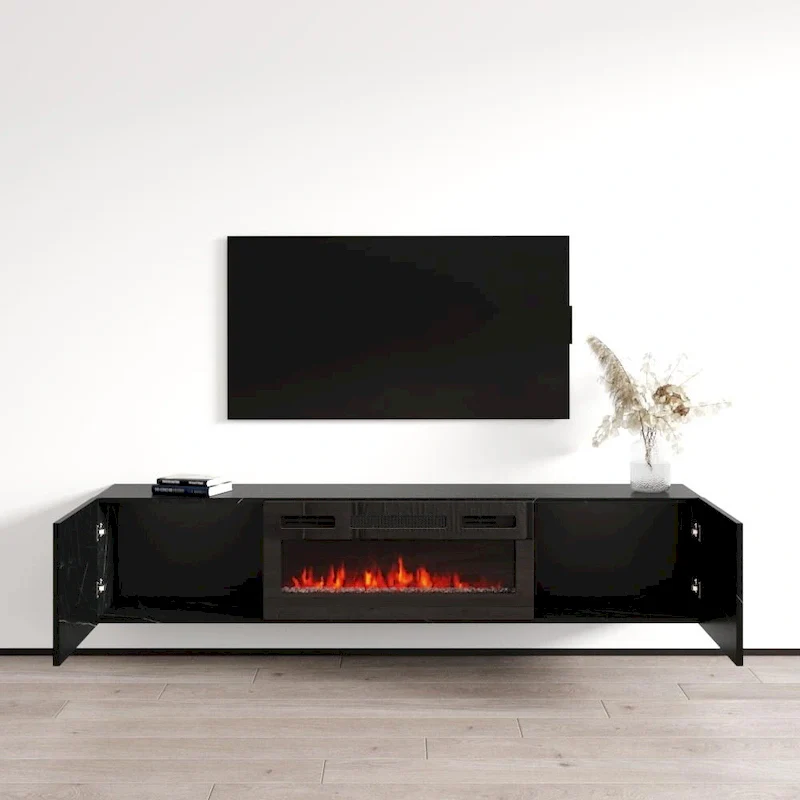 Floating Fireplace TV Stand