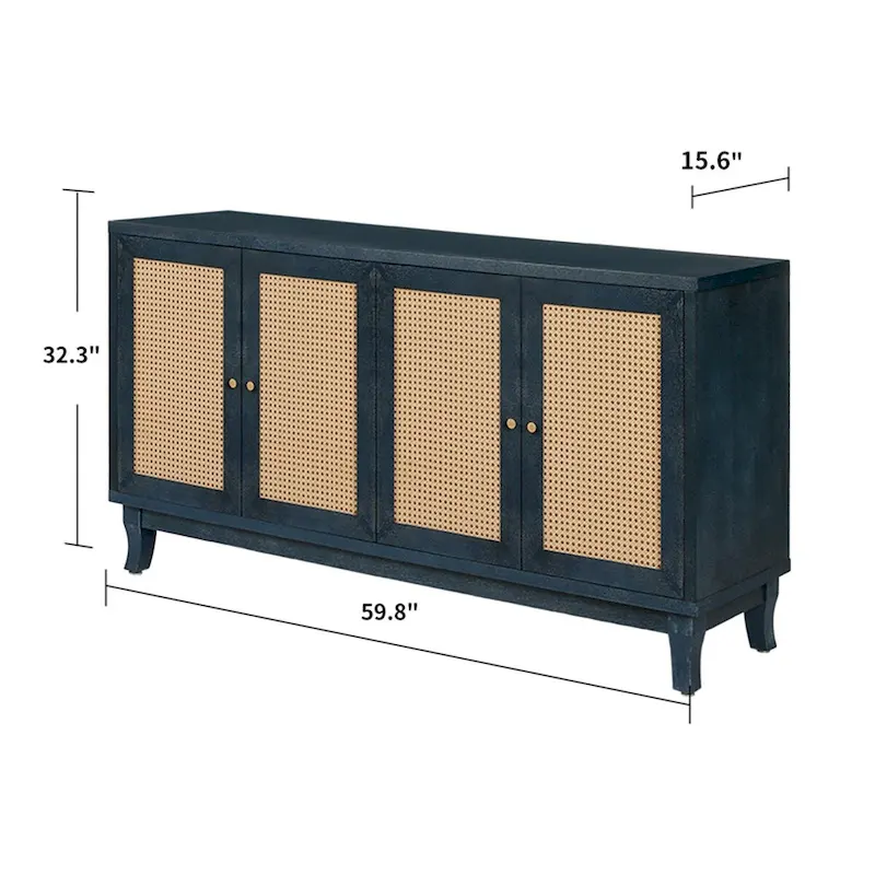 Rattan Sideboard Buffer Cabinet