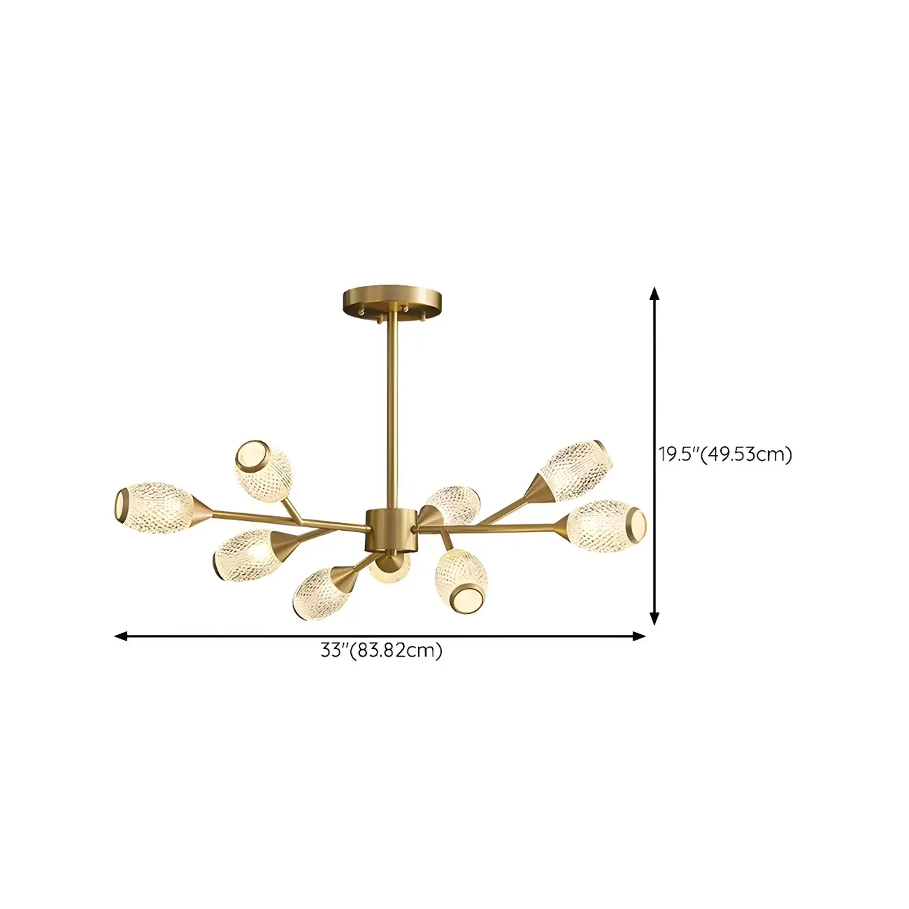 Mid-Century Modern Globe Brass Sputnik Chandelier