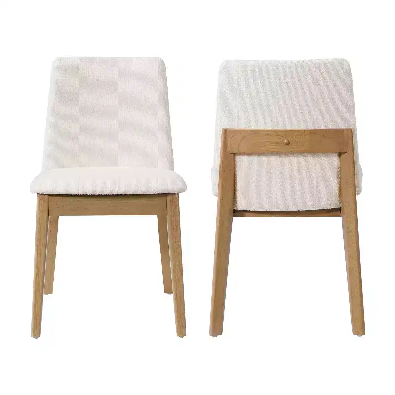 ModernLuxe Dining Chairs, Rubberwood Accent Armless Chairs with Padded Seat - Set of 2