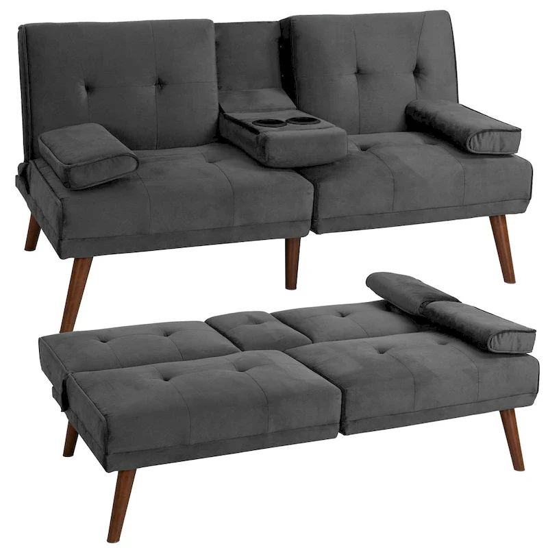 Futzca 60  Small Loveseat, 3 in 1 Cute Convertible Sofa Bed