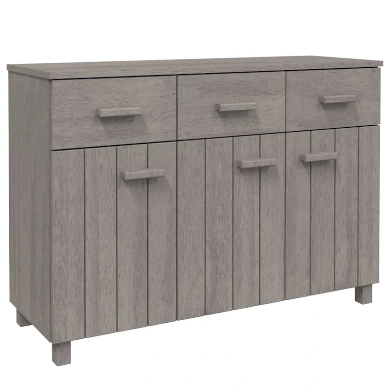 vidaXL Sideboard Bar Buffet Console Cabinet with Drawers HAMAR Solid Wood Pine - 44.5  x 15.7  x 31.5