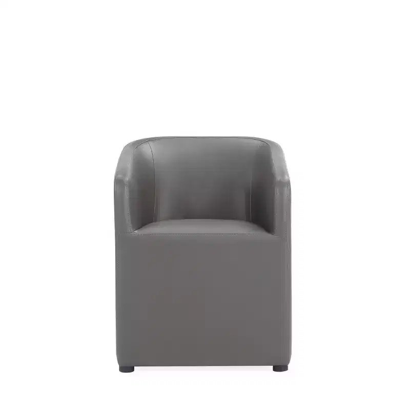 Anna Modern Round Faux Leather Dining Armchair - Manhattan Comfort