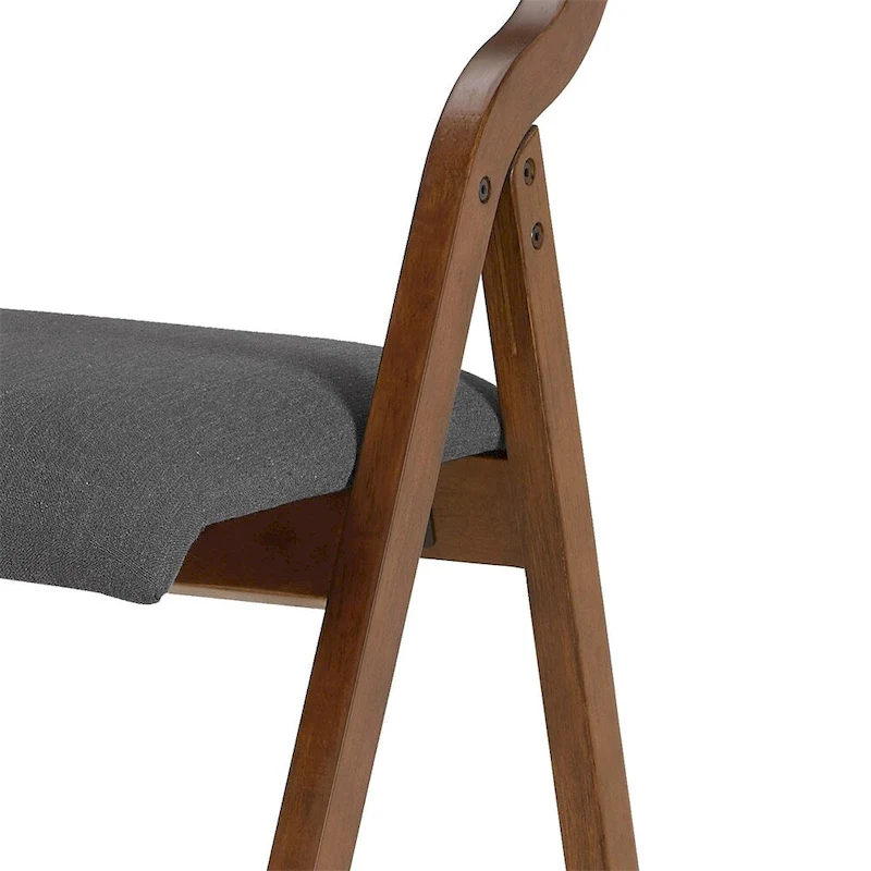 Upholstered Folding Dining Chair with Wood Legs (Set Of 2)