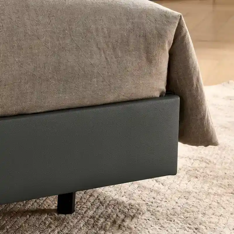 Floating Bed Frame With Led Lights And Wall Mounted Headboard