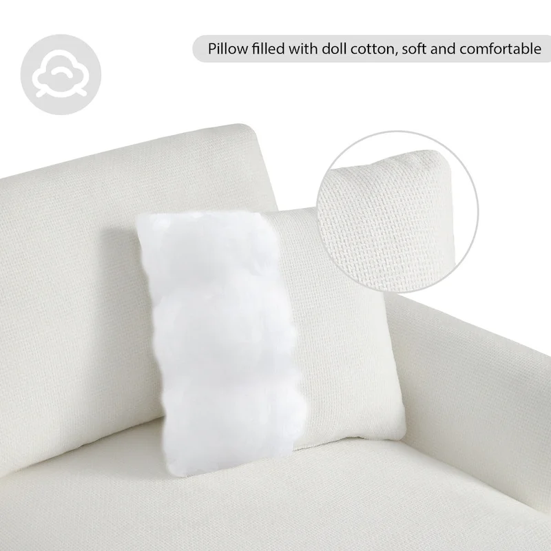 119  Chenille L-Shaped Sectional Sofa with Chaise Lounge and 2 Pillows