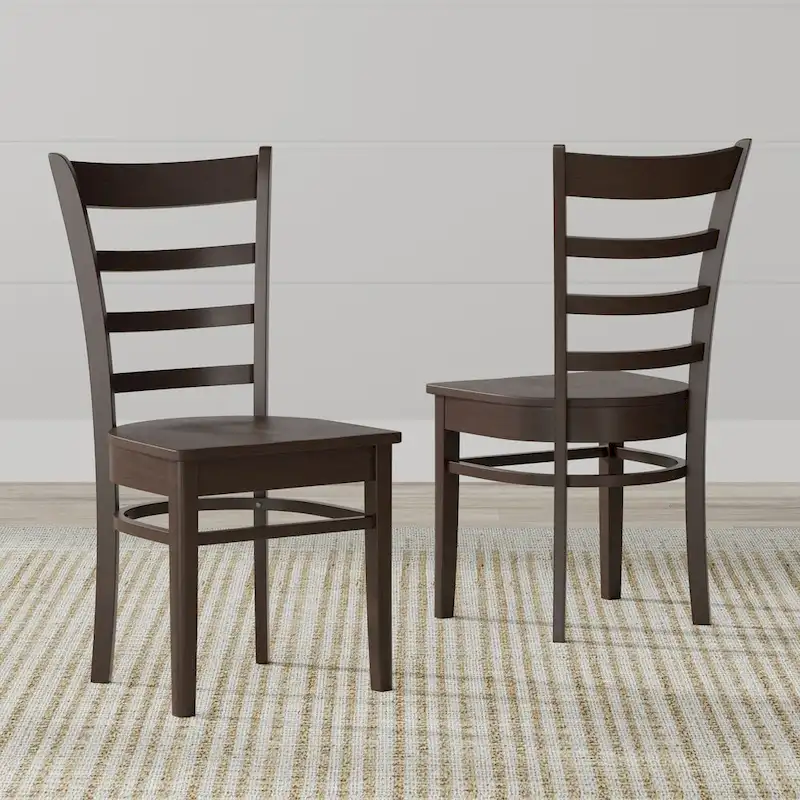 5-Piece Dining Set, 42 Round Pedestal Table and Slat Back Chairs
