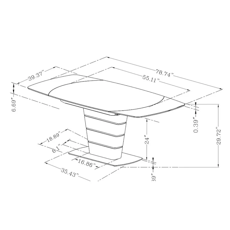 White Starphire Glass 5-Piece Dining Set - Modern Style