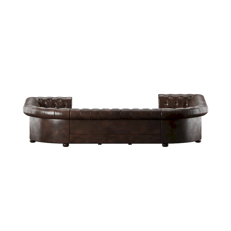 Tufted U-Shaped Sectional Sofa 10-Seater with Scroll Arms