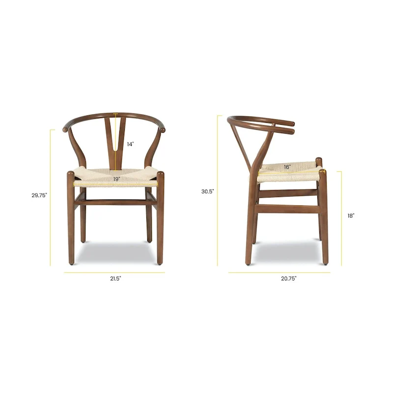 Poly & Bark Weave Chair - Solid Wood with Woven Seat