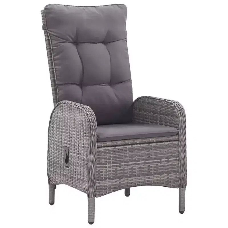 vidaXL 3 Piece Patio Bistro Set Poly Rattan and Glass