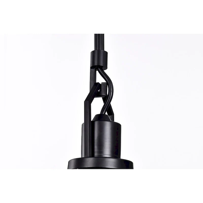 Matte Black 1-Light Mini Pendant with Clear Cone Glass Shade