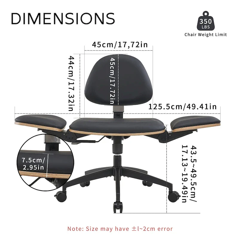 Black Ergonomic Adjustable Meditation Chair Multi-Position Home Office Chair